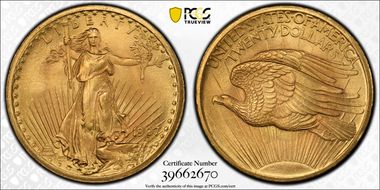 1907 $20 Saint-Gaudens MS66