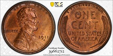1911-S 1C MS63RB