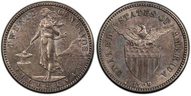 1908-S 20C Allen-11.04b RP 8 AU55