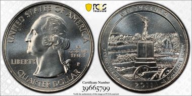 2011-P 25C Gettysburg NP MS68