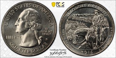 2016-D 25C Theodore Roosevelt NP MS68