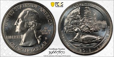 2018-D 25C Voyageurs NP MS68