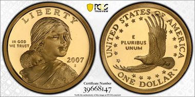 2007-S SAC$1 PR70DCAM
