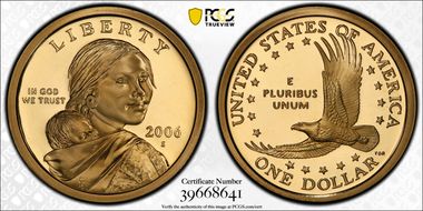 2006-S SAC$1 PR70DCAM