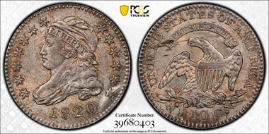 1820 10C JR-10, Small 0 AU58+