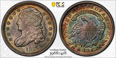 1836 10C JR-3, Block 8 MS62