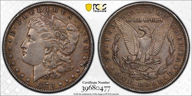 1878 7TF $1 VAM 222A, Face Chips XF45