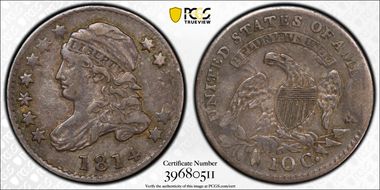 1814 10C JR-2 Large Date XF40