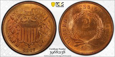 1867 2C MS66RB