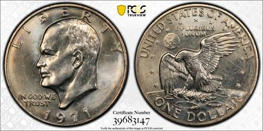 1971-D $1 "Friendly Eagle" FS-901 Type 1 Reverse MS65