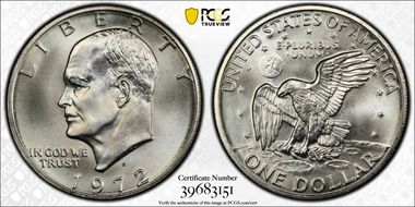 1972-S $1 Silver MS67