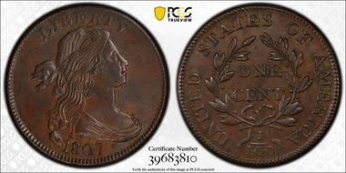 1807 1C S-276, Large Fraction MS63BN