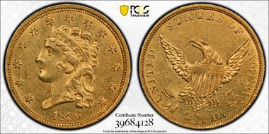 1836 $2.50 Script 8 AU55