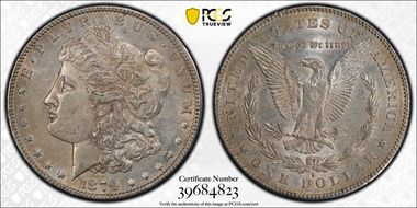 1879-S $1 VAM 9, Rev. of 1878 AU53