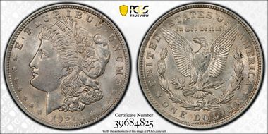 1921 $1 Morgan AU58