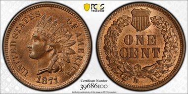 1871 1C MS65RB