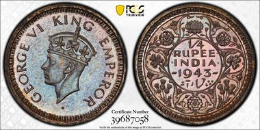 1943-L 1/4 Rup SW-9.91a PR64