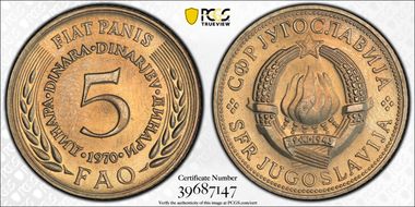 1970 5 Din F.A.O. MS66