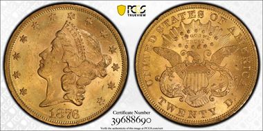 1876 $20 MS61
