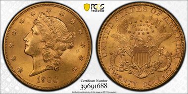 1900 $20 MS64