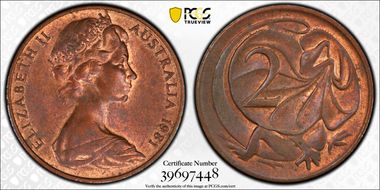 1981 2C w/o SD initials MS62RB