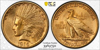 1916-S $10 AU58
