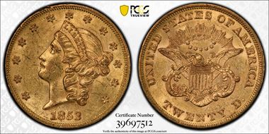 1853 $20 MS60