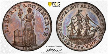 1795 Cent Talbot, Allum & Lee Lettered Edge MS64BN