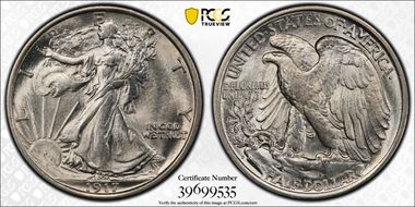 1917-D 50C Reverse MS64