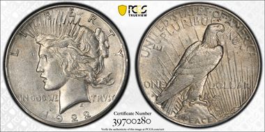 1922-S $1 AU55