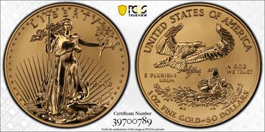 2006-W $50 Eagle-20th Anniv. Rev PR PR70