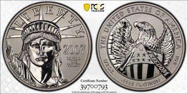 2007-W $50 Statue of Liberty 10th Ann Set Rev PR PR70