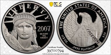 2007-W $50 Statue of Liberty PR70DCAM