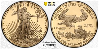 2020-W $25 Gold Eagle First Strike PR70DCAM