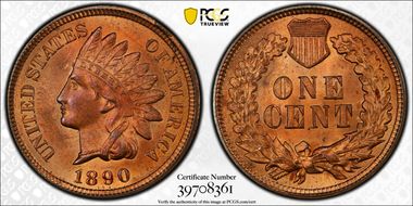 1890 1C MS66RD