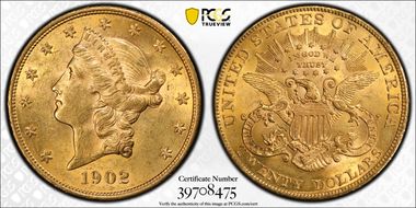1902 $20 MS62