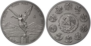2018-Mo Onza Libertad Ag - Antiqued SP70