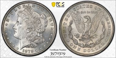1878 7TF $1 Reverse of 1878 MS62