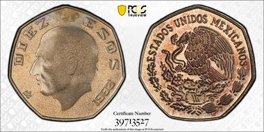 1982-Mo 10 Peso KM-477.2 PR67DCAM