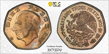 1982-Mo 10 Peso KM-477.2 PR65