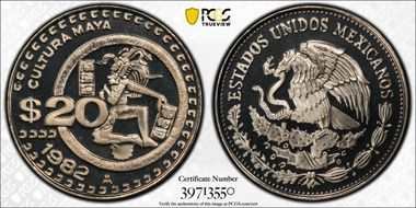 1982-Mo 20 Peso KM-486 PR69DCAM