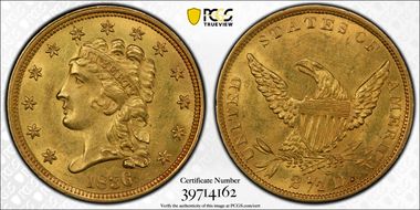 1836 $2.50 Script 8 MS63