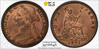 1891 1D S-3954 MS63RB