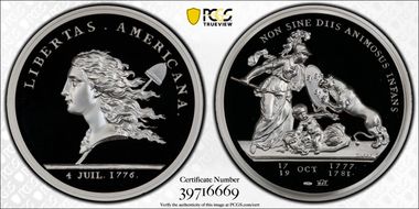 (1776) Medal Libertas Americana Ag 2015 Restrike - 1 oz. PR68DCAM