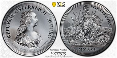 2017 € 20 Maria Theresa Courage and Determination PR70