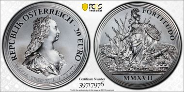 2017 € 20 Maria Theresa Courage and Determination PR70