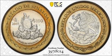2007-Mo 100 P Sinaloa MS65