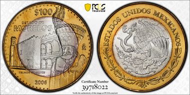 2006-Mo 100 P Morelos MS66
