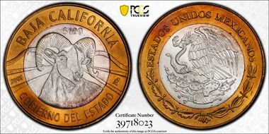 2005-Mo 100 P Baja California KM-758 MS65