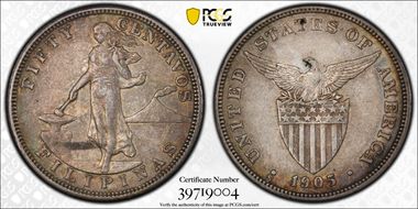 1905-S 50C AU50